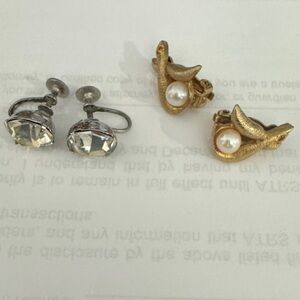 Elegant Gold and Silver Clip-On/screw-on Earrings Set